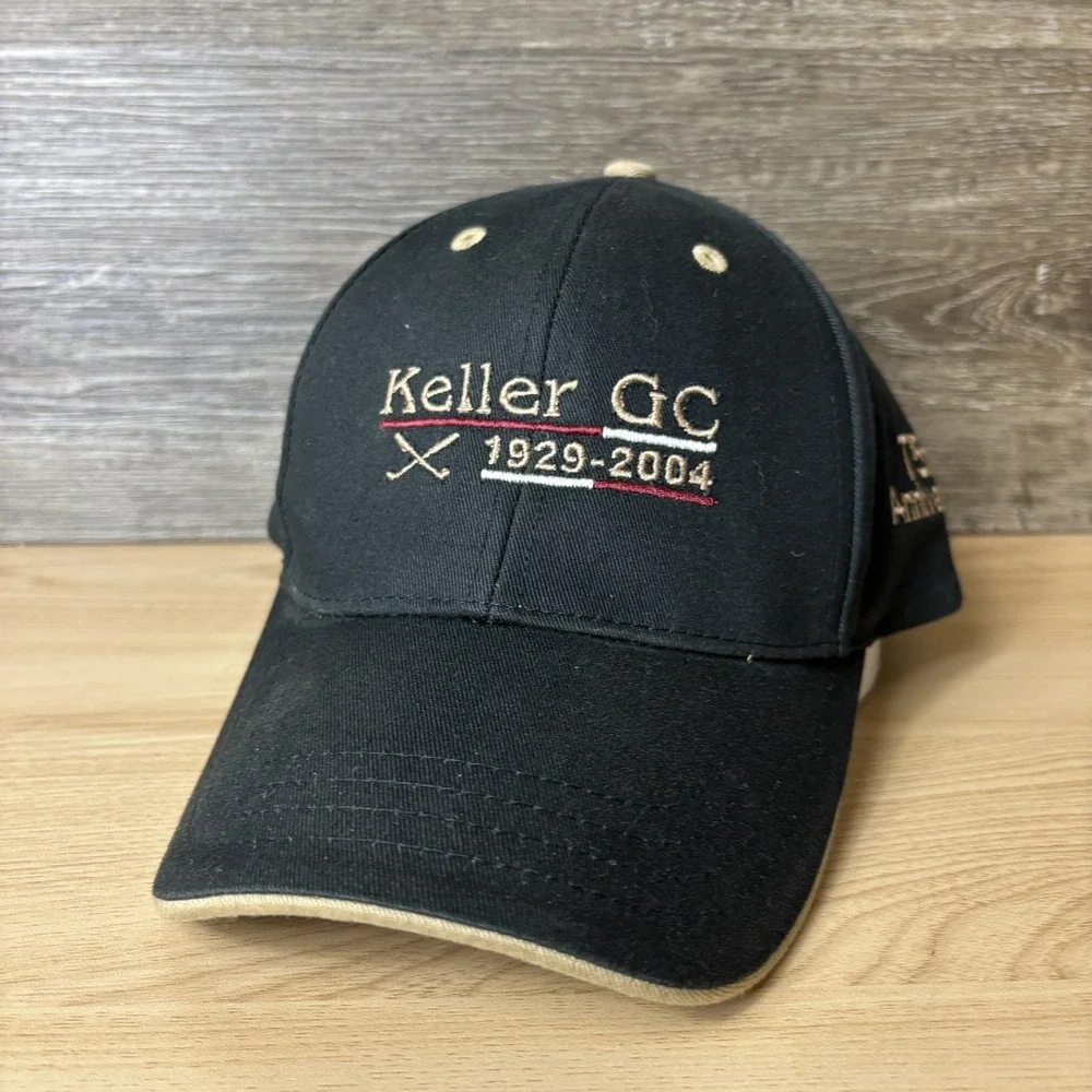 American Needle Keller GC 75th Anniversary Golf Hat Black Strapback Mens OSFA
